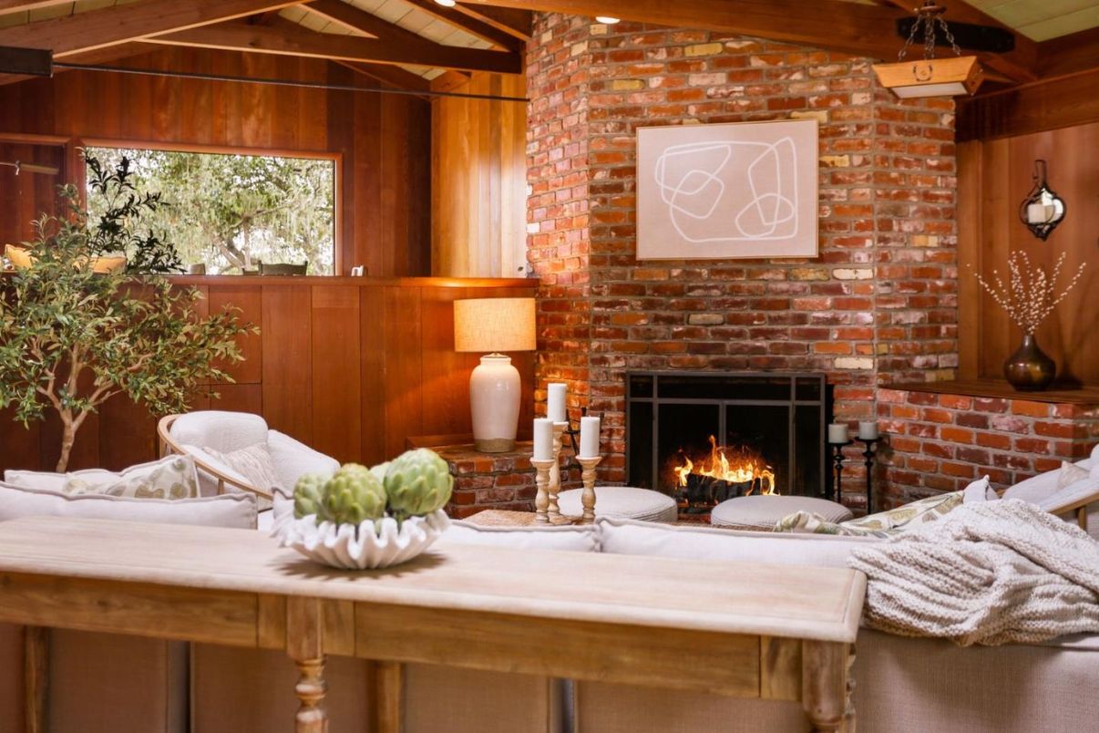 Fireplace, Interior, Living room, Stone Walls, Wooden Beams, Wooden Ceilings, Wooden Walls