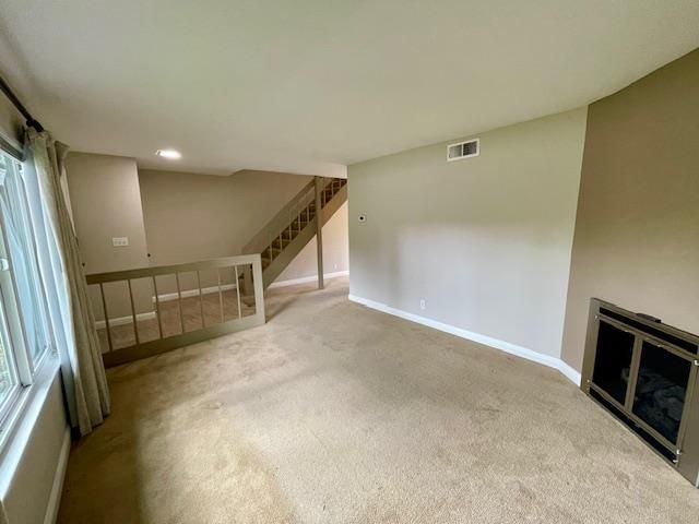 Empty room, Fireplace, Interior, Recessed Lighting
