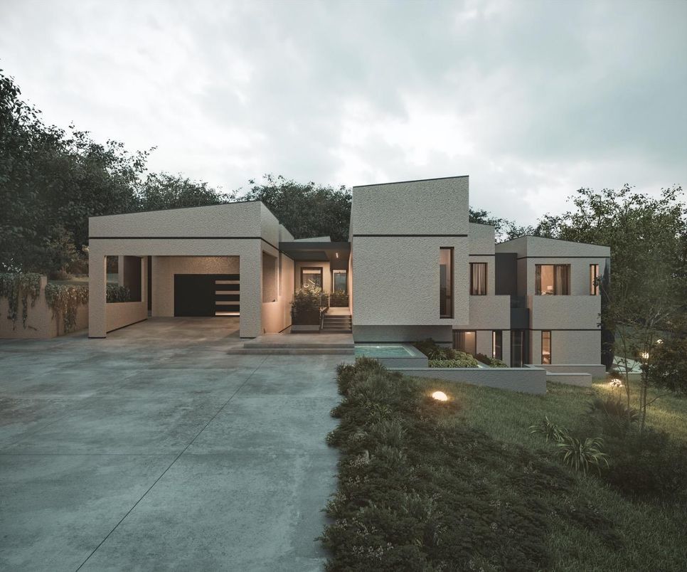 Attached, Backyard, Exterior, Facade, Modern