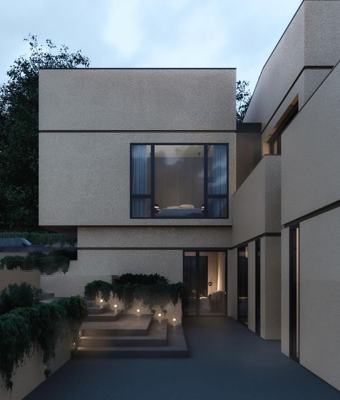 Exterior, Facade, Modern