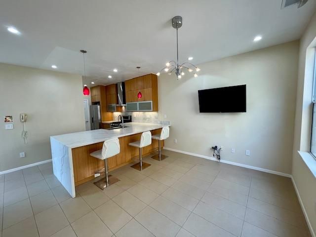 Interior, Kitchen, Pendant Lights, Recessed Lighting, Stainless Steel Appliances
