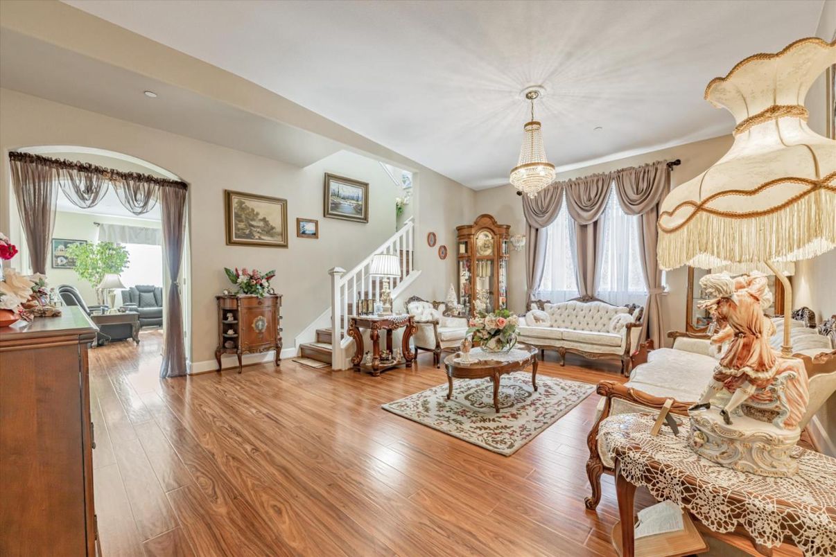 Chandelier, Interior, Living room, Wood Texture Flooring