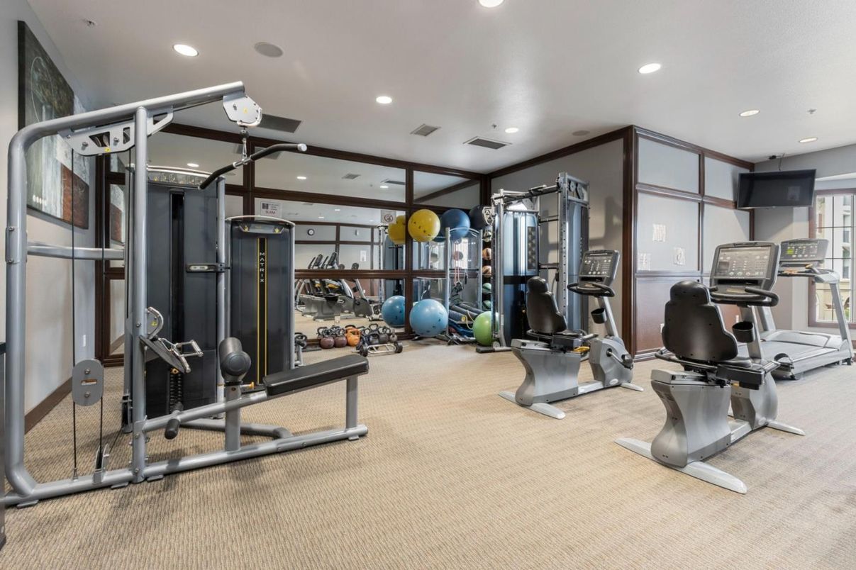 Fitness Equipment, Gym, Interior, Recessed Lighting