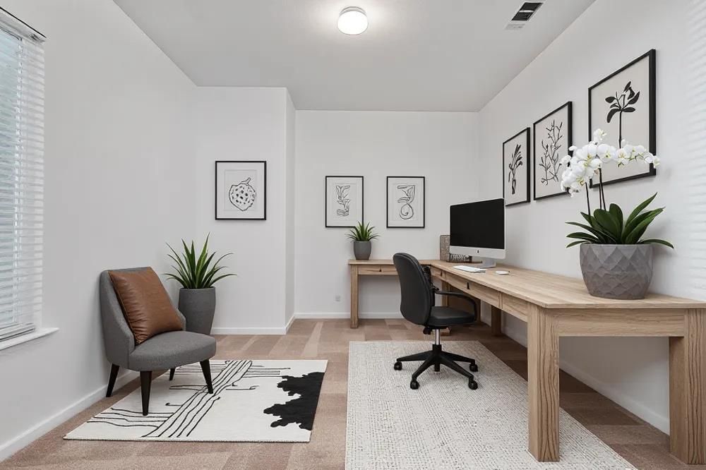 Home Office, Interior, Wood Texture Flooring