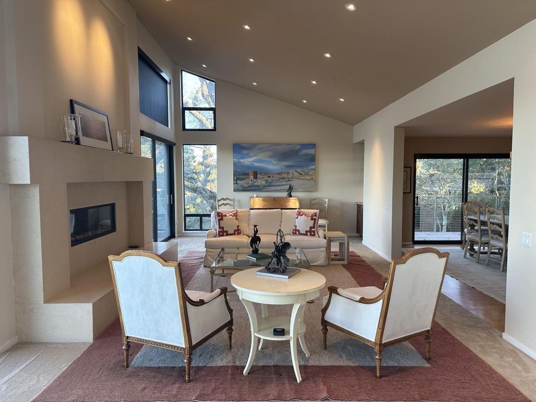 Fireplace, Interior, Living room, Recessed Lighting