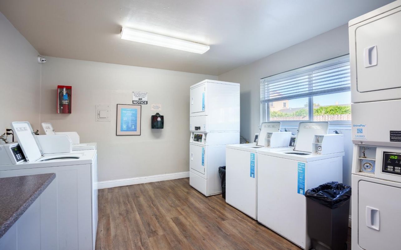Interior, Washer, Wood Texture Flooring