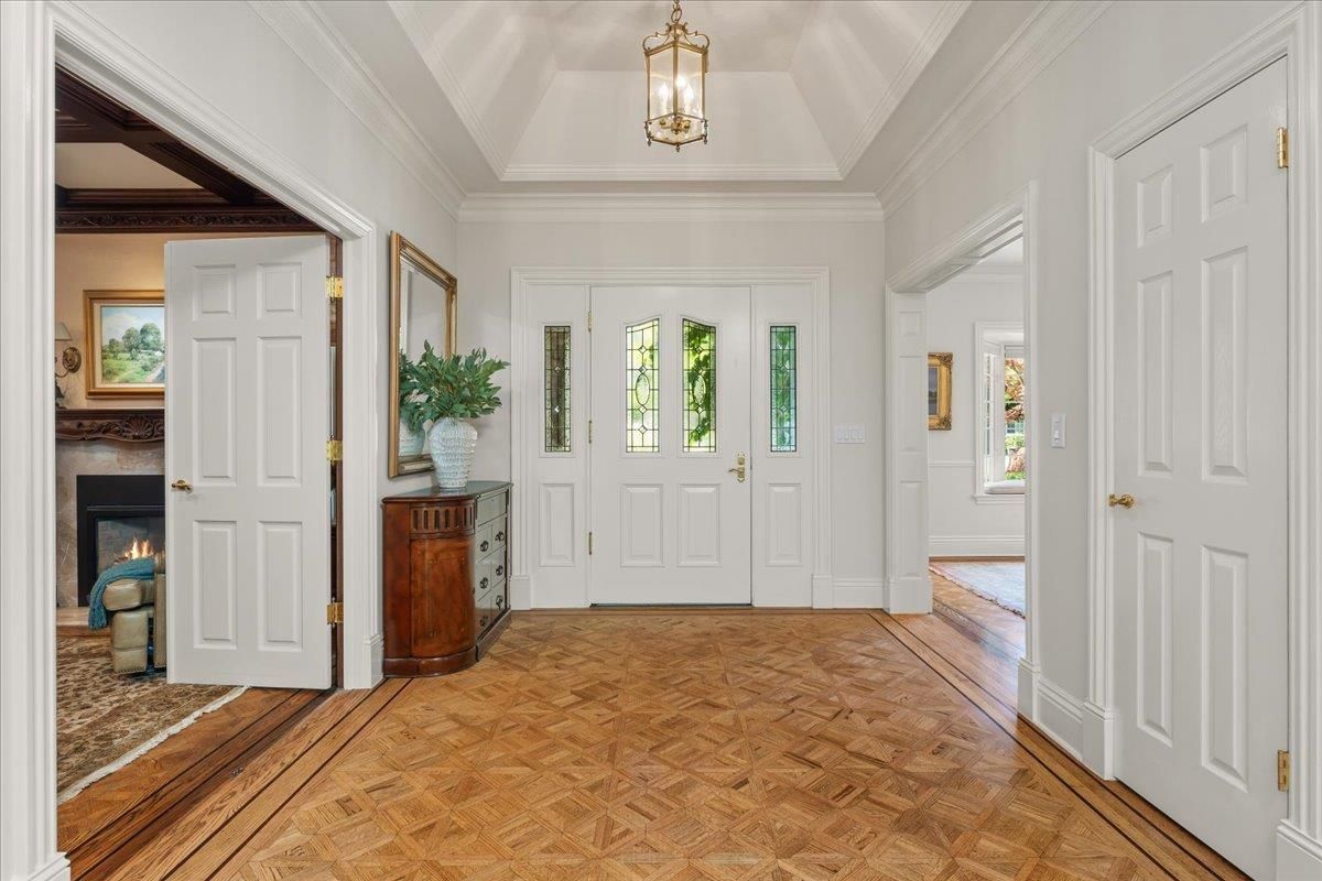 Fireplace, Interior, Pendant Lights, Wood Texture Flooring