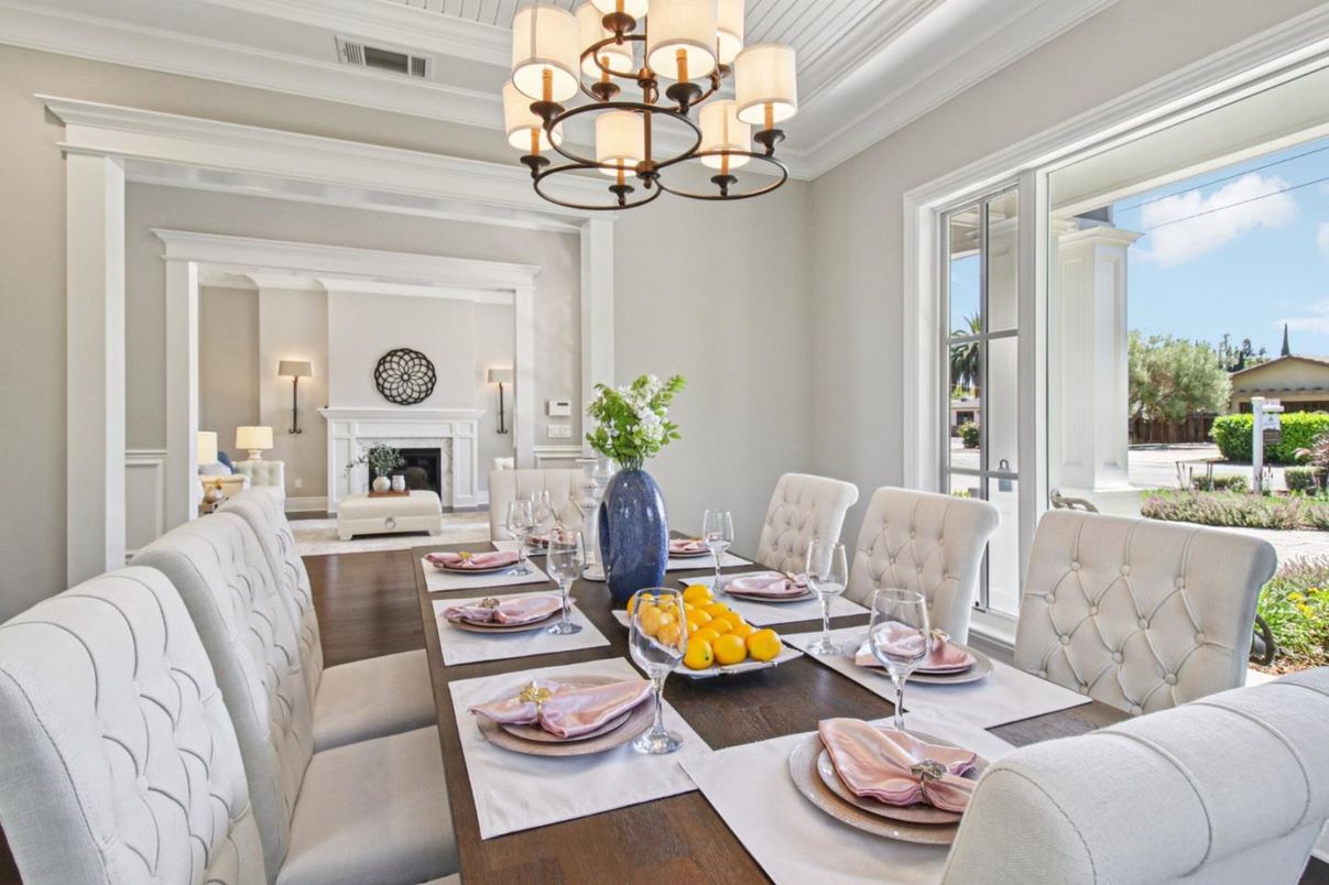 Chandelier, Dining room, Fireplace, Interior, Living room, Wood Texture Flooring