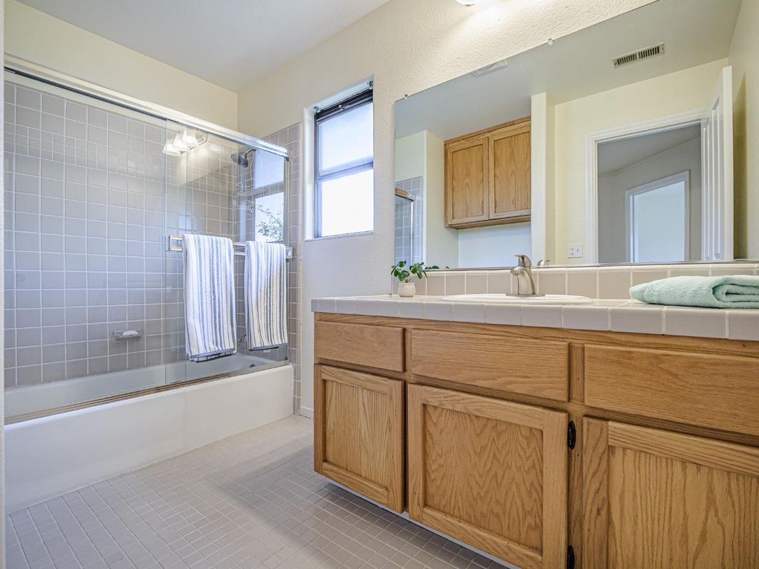 Bathroom, Glass Shower, Interior, Tile Countertops