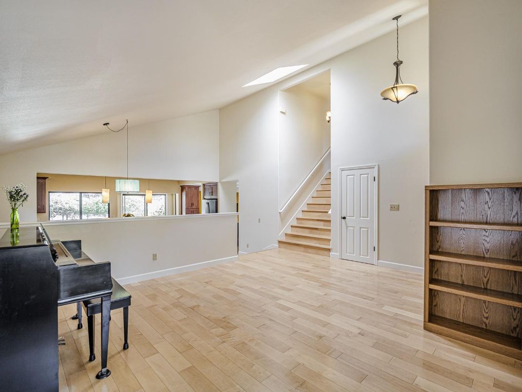 Interior, Pendant Lights, Piano, Wood Texture Flooring