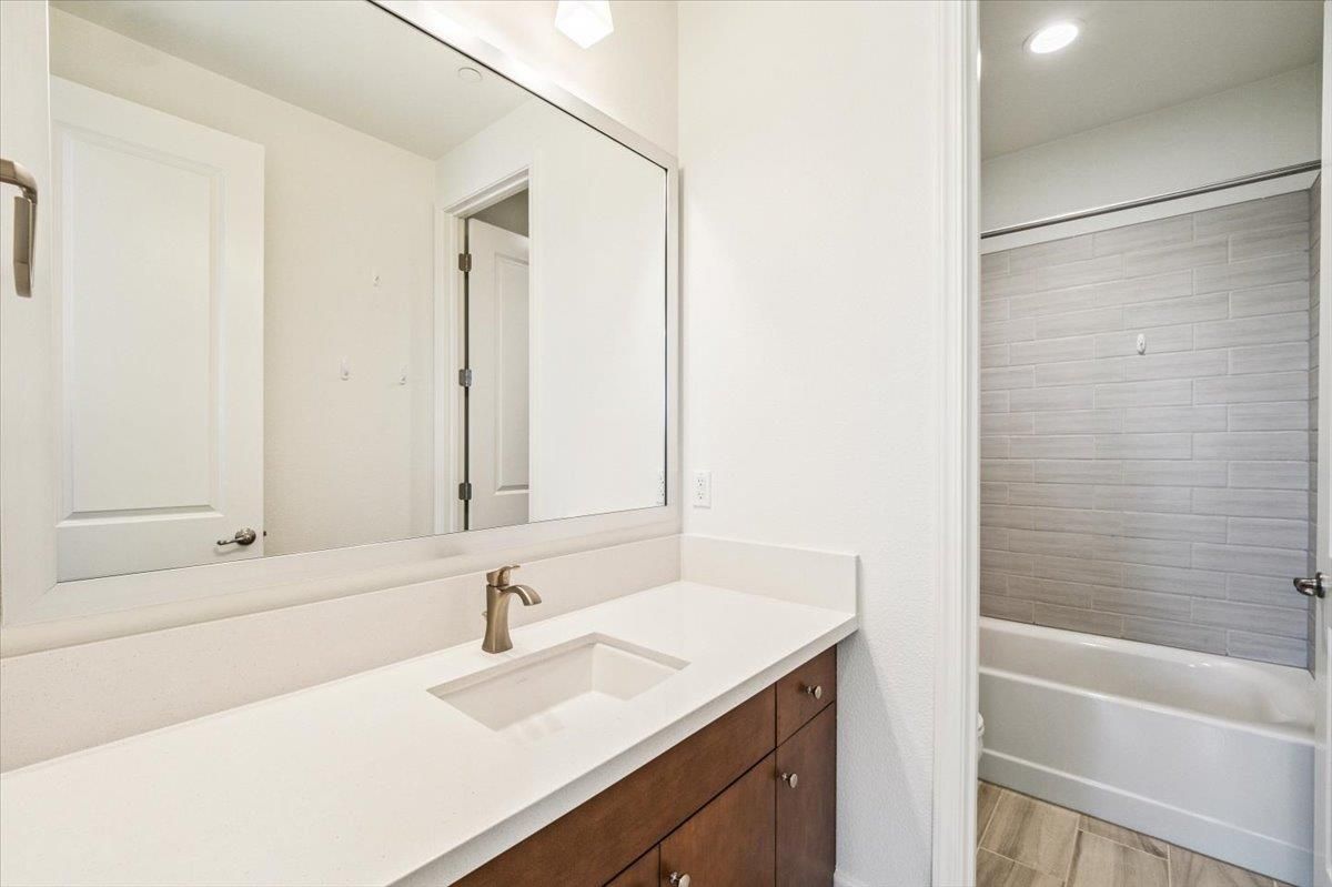 Bathroom, Interior, Recessed Lighting, Wood Texture Flooring