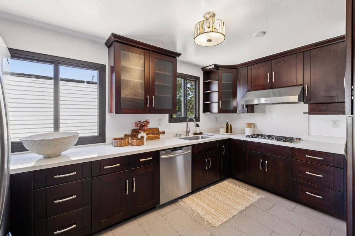 Interior, Kitchen, Stainless Steel Appliances, Wood Texture Flooring