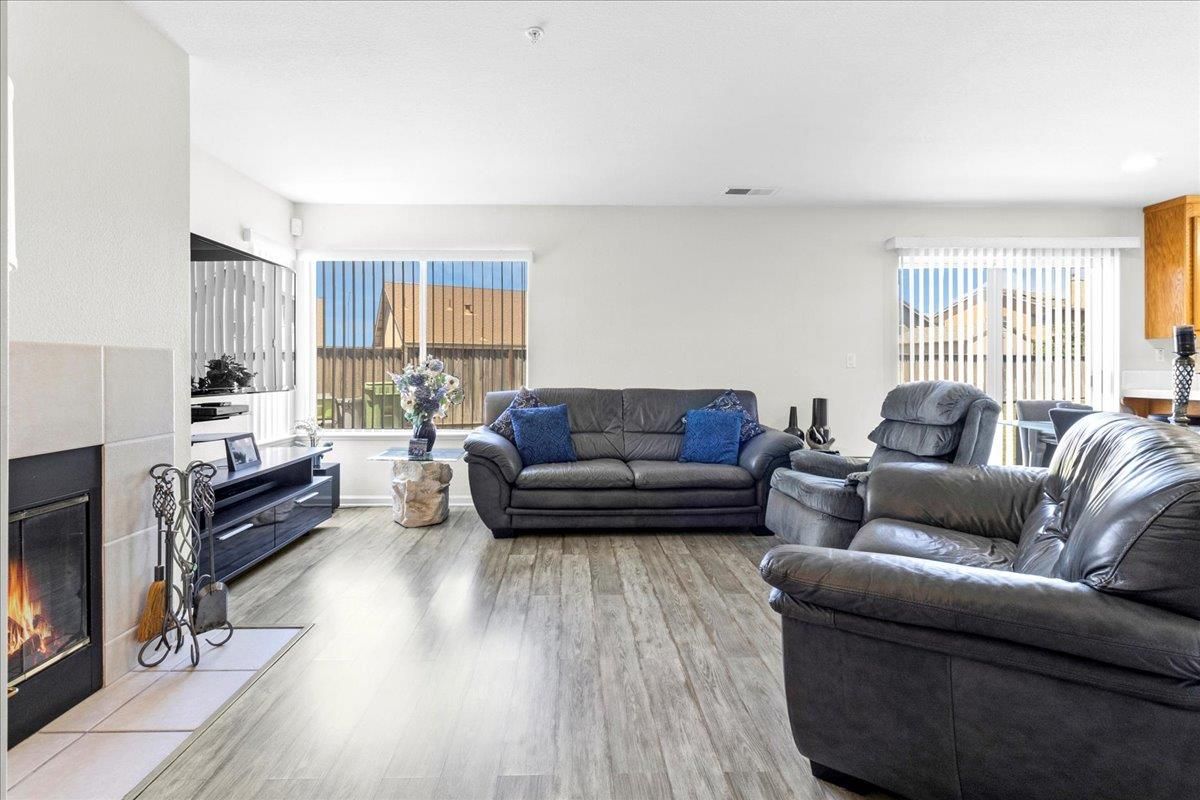 Fireplace, Interior, Living room, Wood Texture Flooring