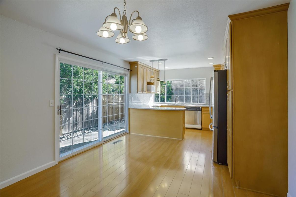 Interior, Kitchen, Recessed Lighting, Wood Texture Flooring