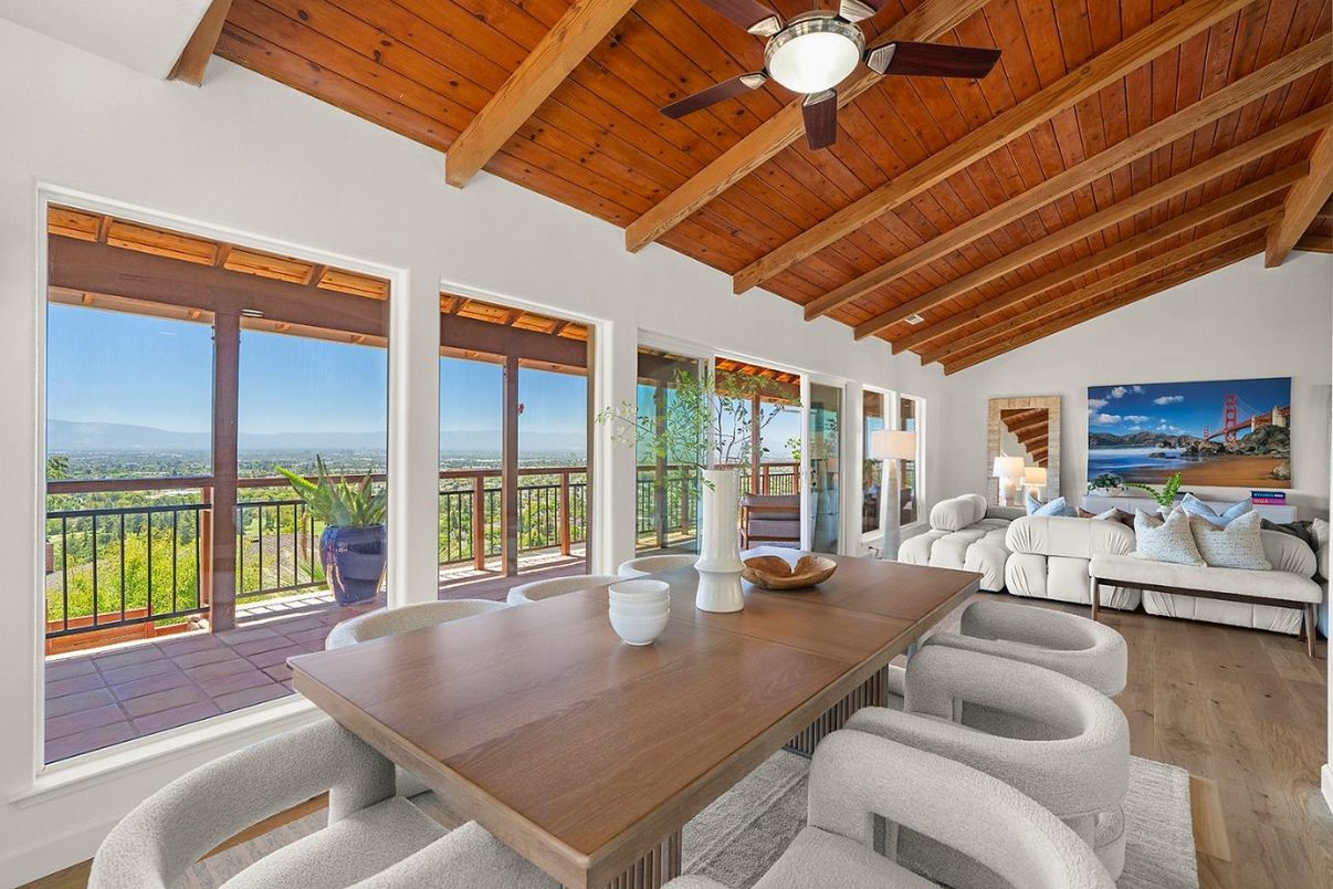 Dining room, Interior, Living room, Water, Wooden Beams, Wooden Ceilings, Wood Texture Flooring