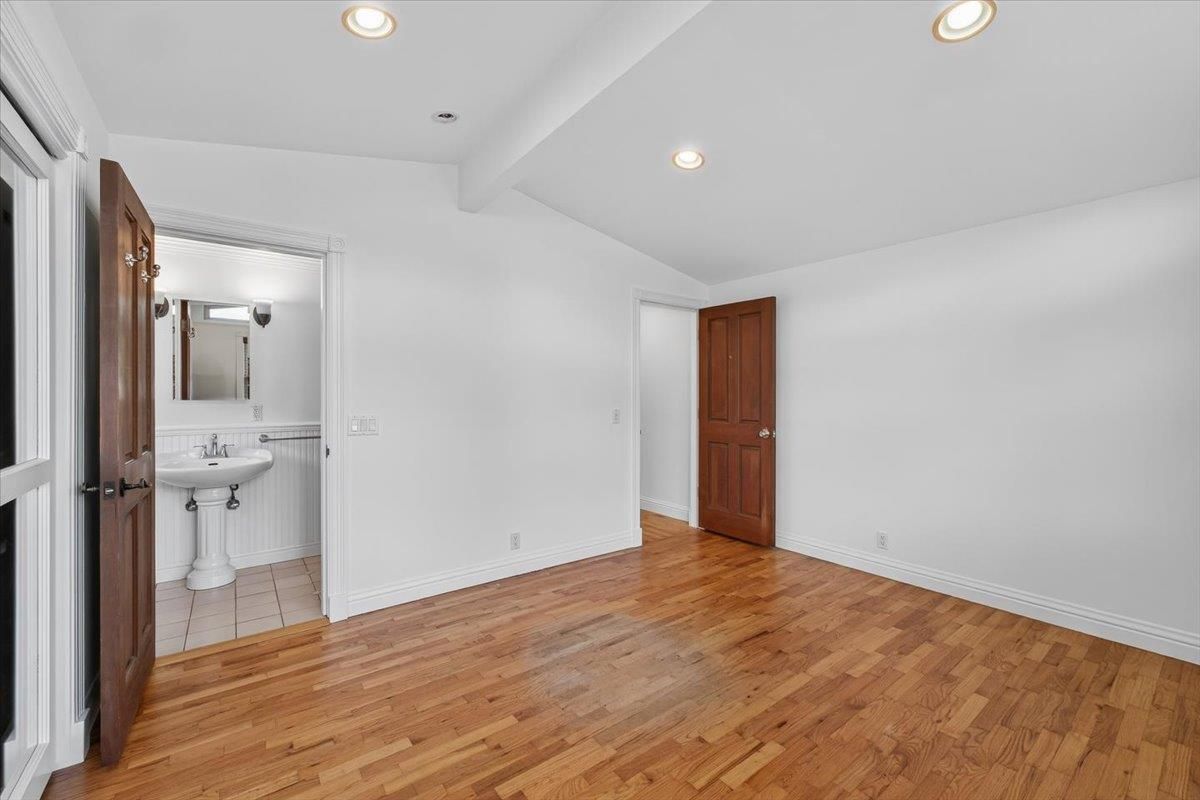 Bathroom, Empty room, Interior, Recessed Lighting, Wood Texture Flooring