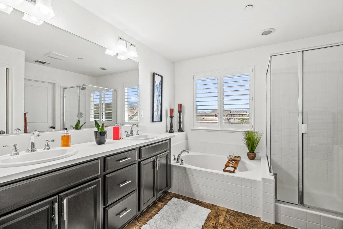 Bathroom, Dual Sink Vanities, Glass Shower, Interior
