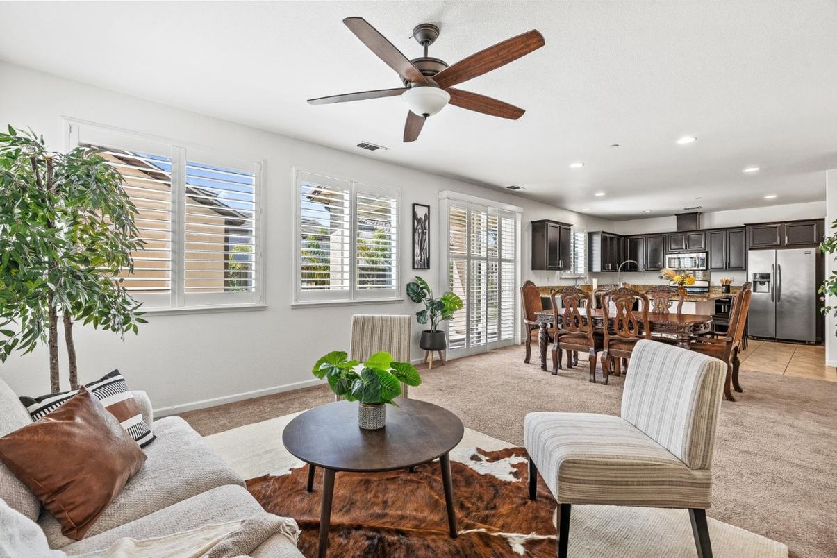 Dining room, Interior, Kitchen, Living room, Recessed Lighting, Stainless Steel Appliances
