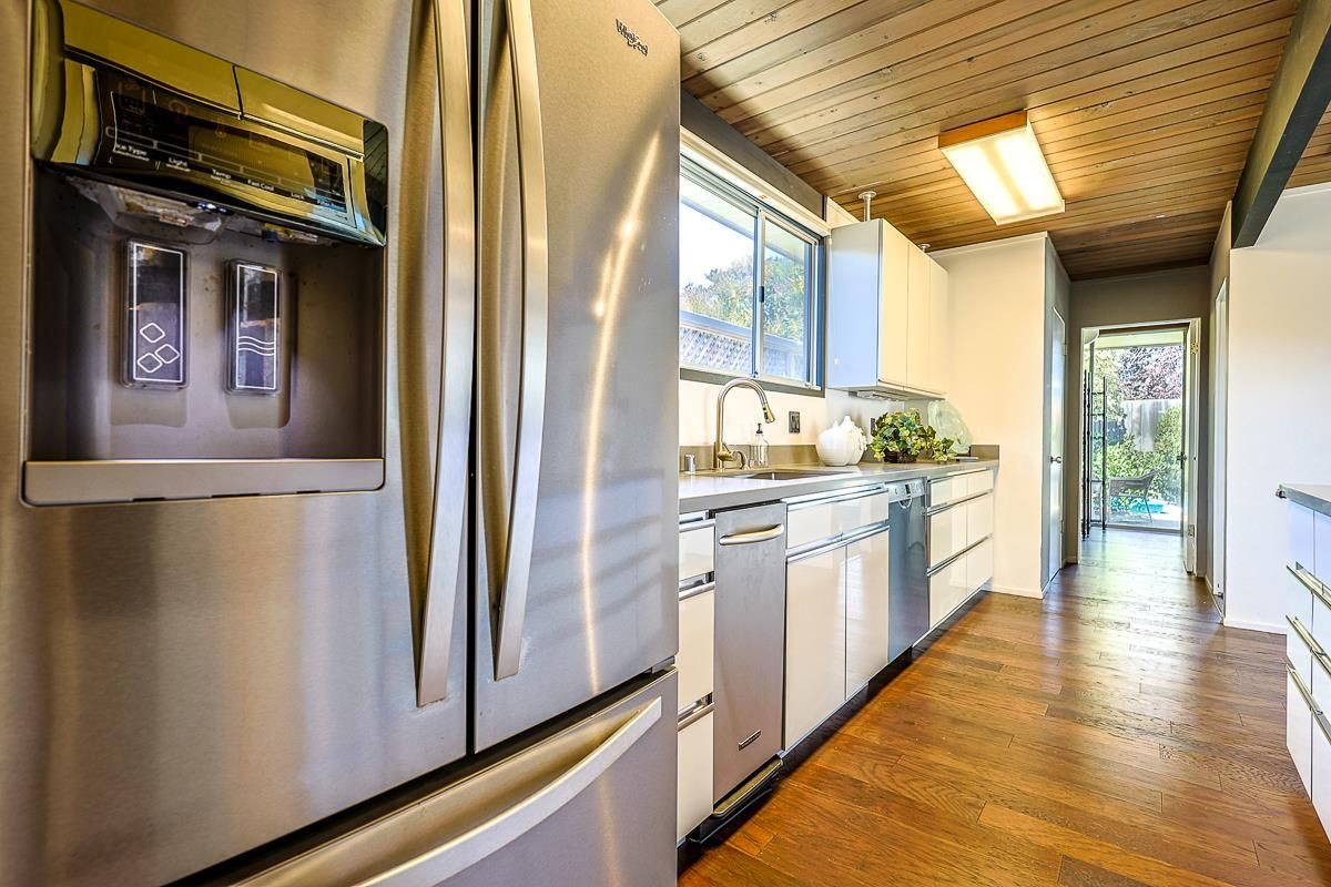 Interior, Kitchen, Stainless Steel Appliances, Wooden Ceilings, Wood Texture Flooring