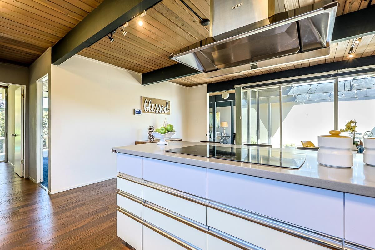 Interior, Kitchen, Stainless Steel Appliances, Wooden Beams, Wooden Ceilings, Wood Texture Flooring