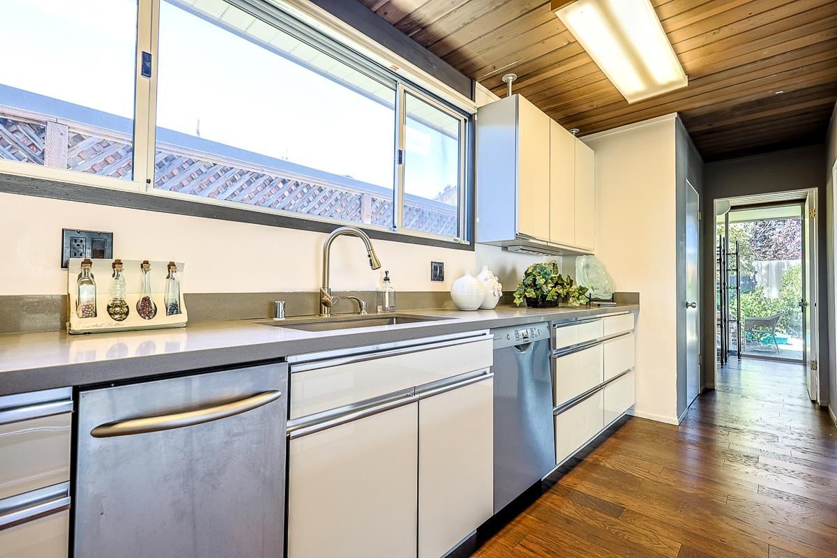 Interior, Kitchen, Stainless Steel Appliances, Wooden Ceilings, Wood Texture Flooring