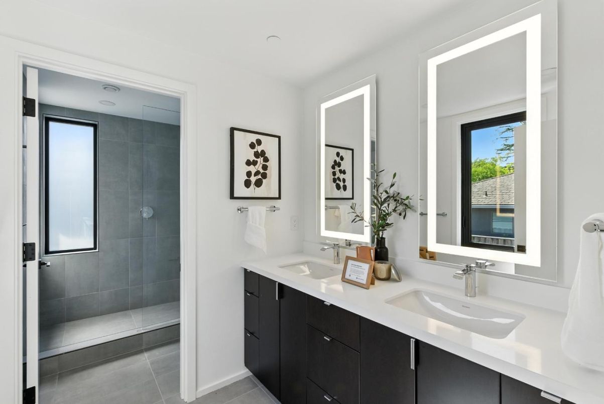 Bathroom, Dual Sink Vanities, Glass Shower, Interior