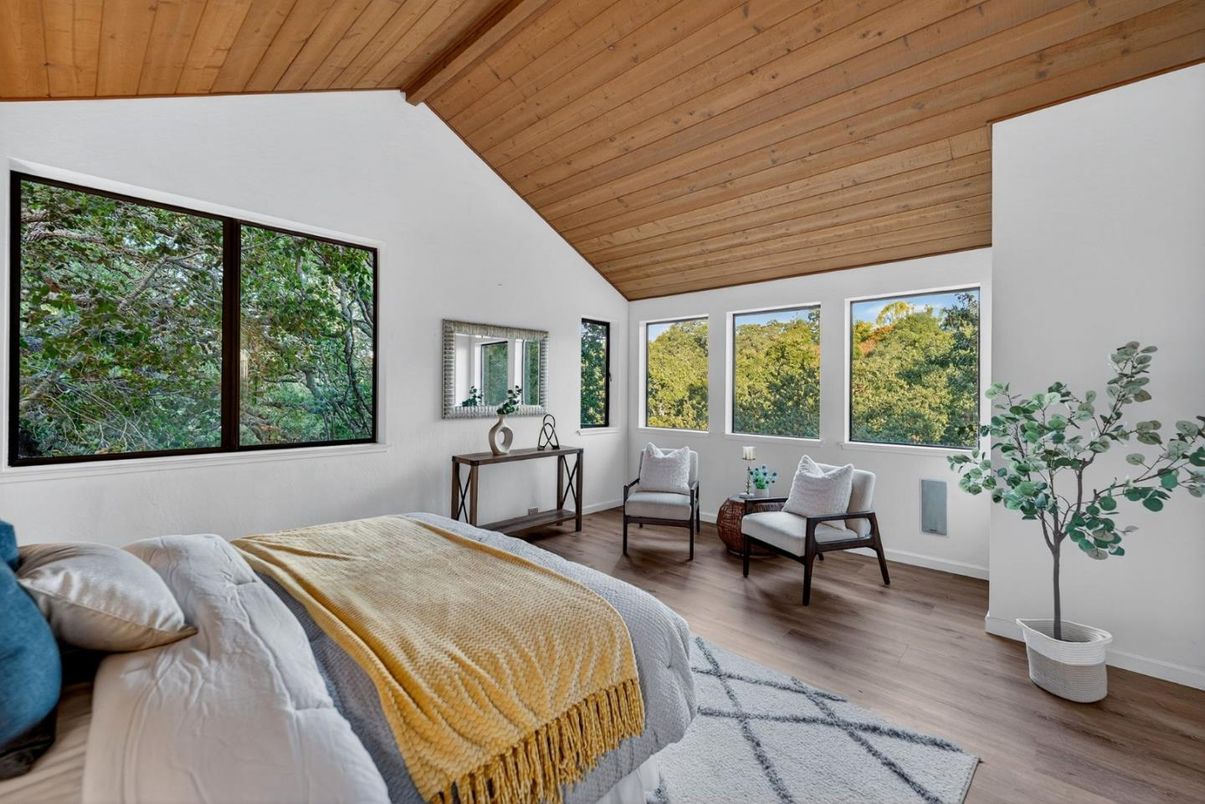 Bedroom, Interior, Wooden Ceilings, Wood Texture Flooring