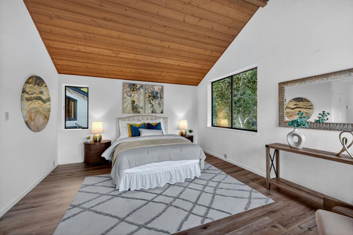 Bedroom, Interior, Wooden Ceilings, Wood Texture Flooring