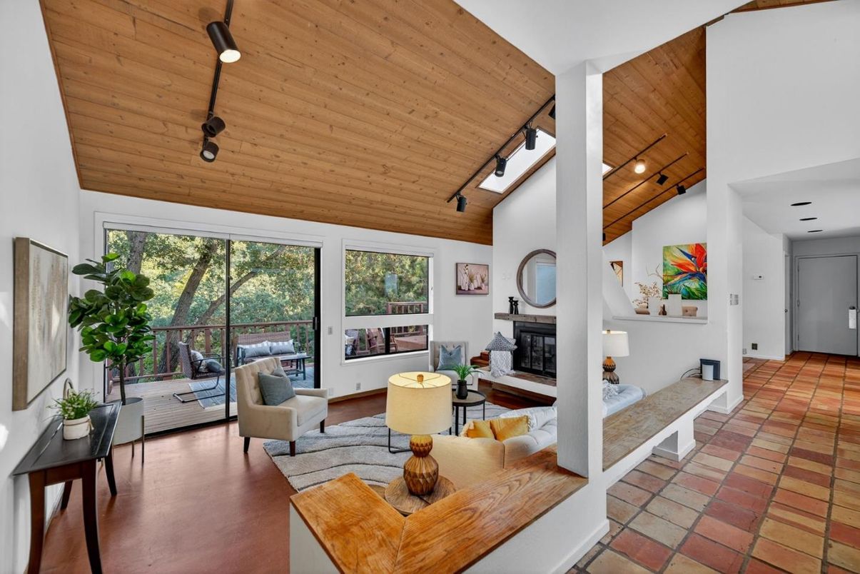 Fireplace, Interior, Living room, Wooden Ceilings, Wood Texture Flooring