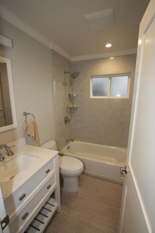 Bathroom, Interior, Recessed Lighting, Wood Texture Flooring