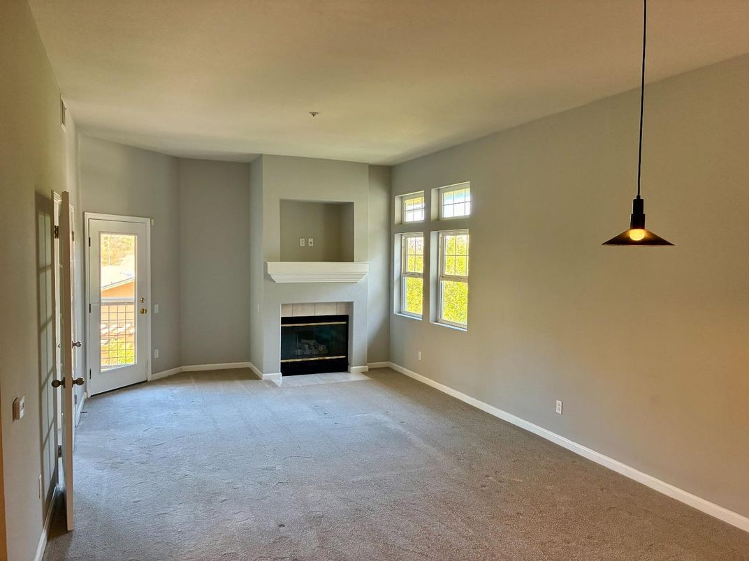 Empty room, Fireplace, Interior, Pendant Lights