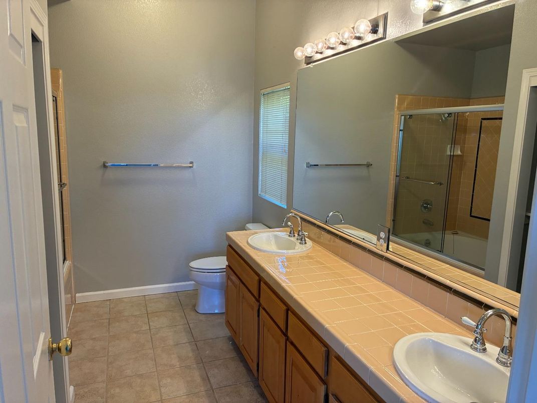 Bathroom, Dual Sink Vanities, Glass Shower, Interior, Tile Countertops