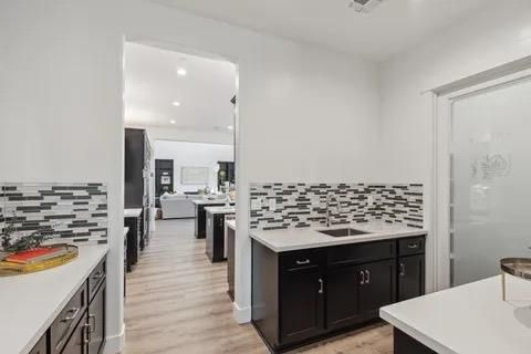Interior, Kitchen, Recessed Lighting, Wood Texture Flooring
