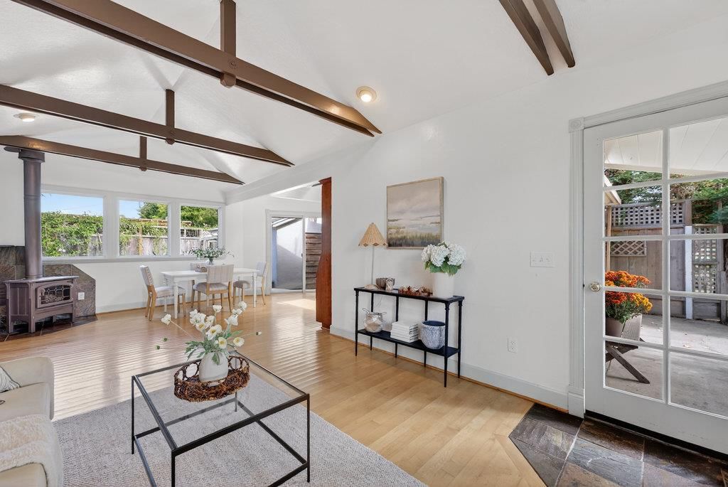Dining room, Interior, Wooden Beams, Wood Texture Flooring