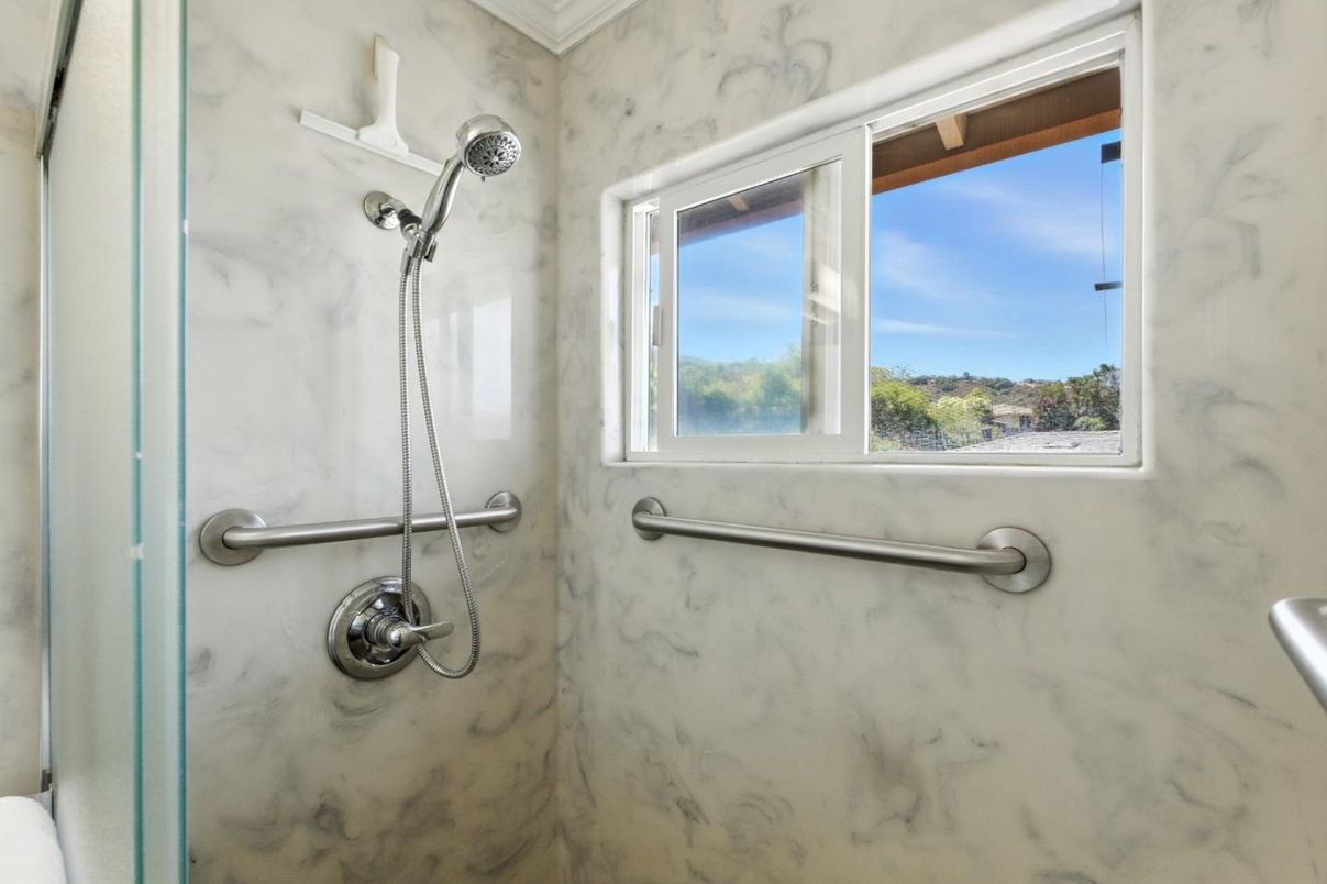 Bathroom, Glass Shower, Interior, Marble Walls