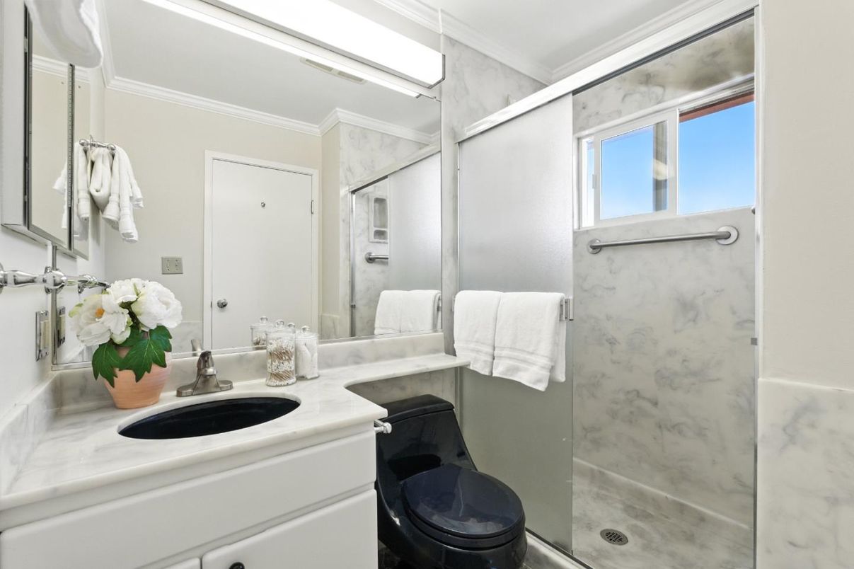 Bathroom, Glass Shower, Interior, Marble Walls