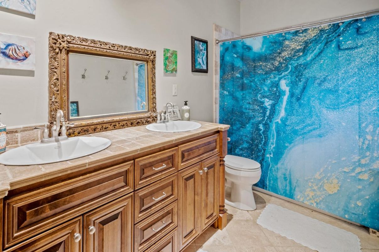 Bathroom, Dual Sink Vanities, Interior, Tile Countertops