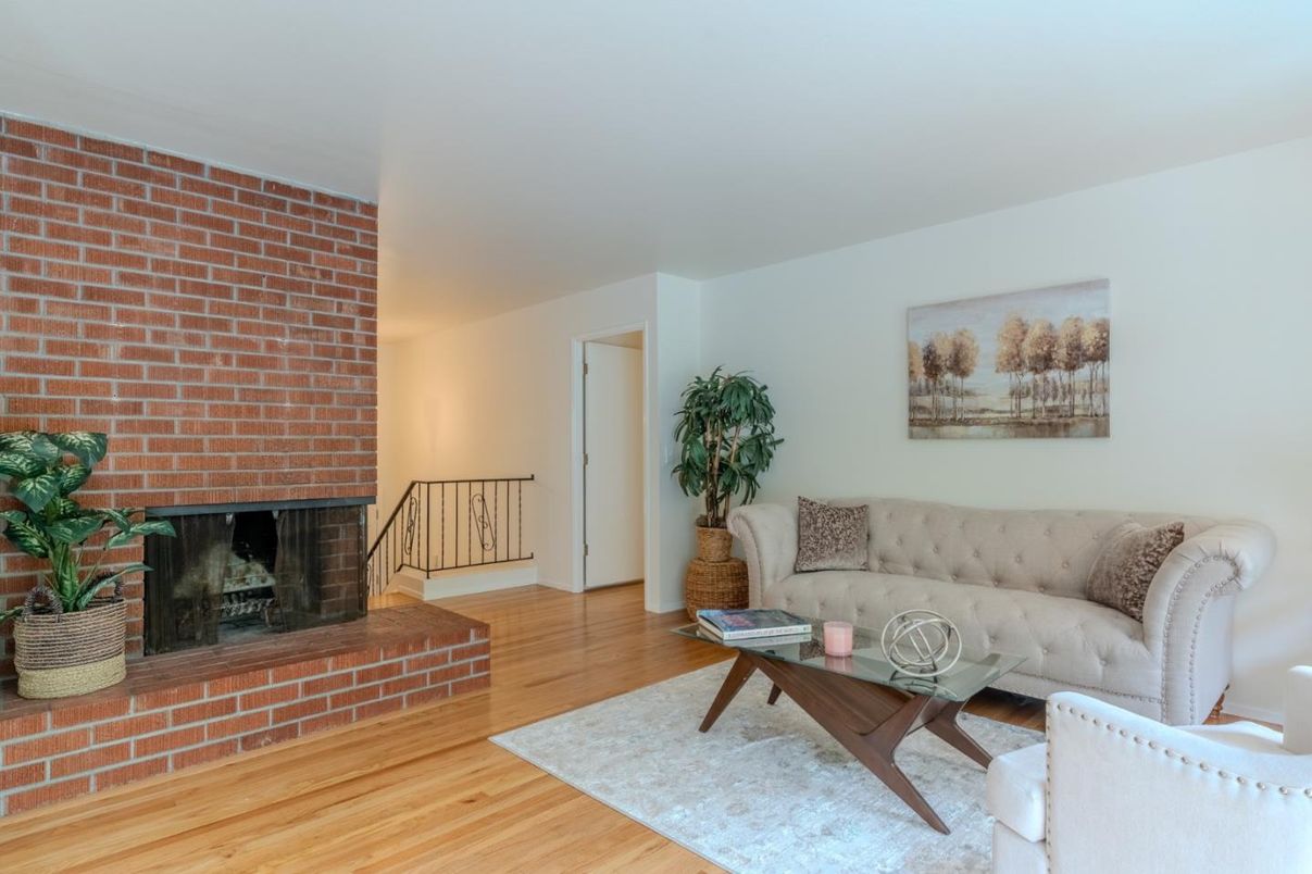 Fireplace, Interior, Living room, Stone Walls, Wood Texture Flooring
