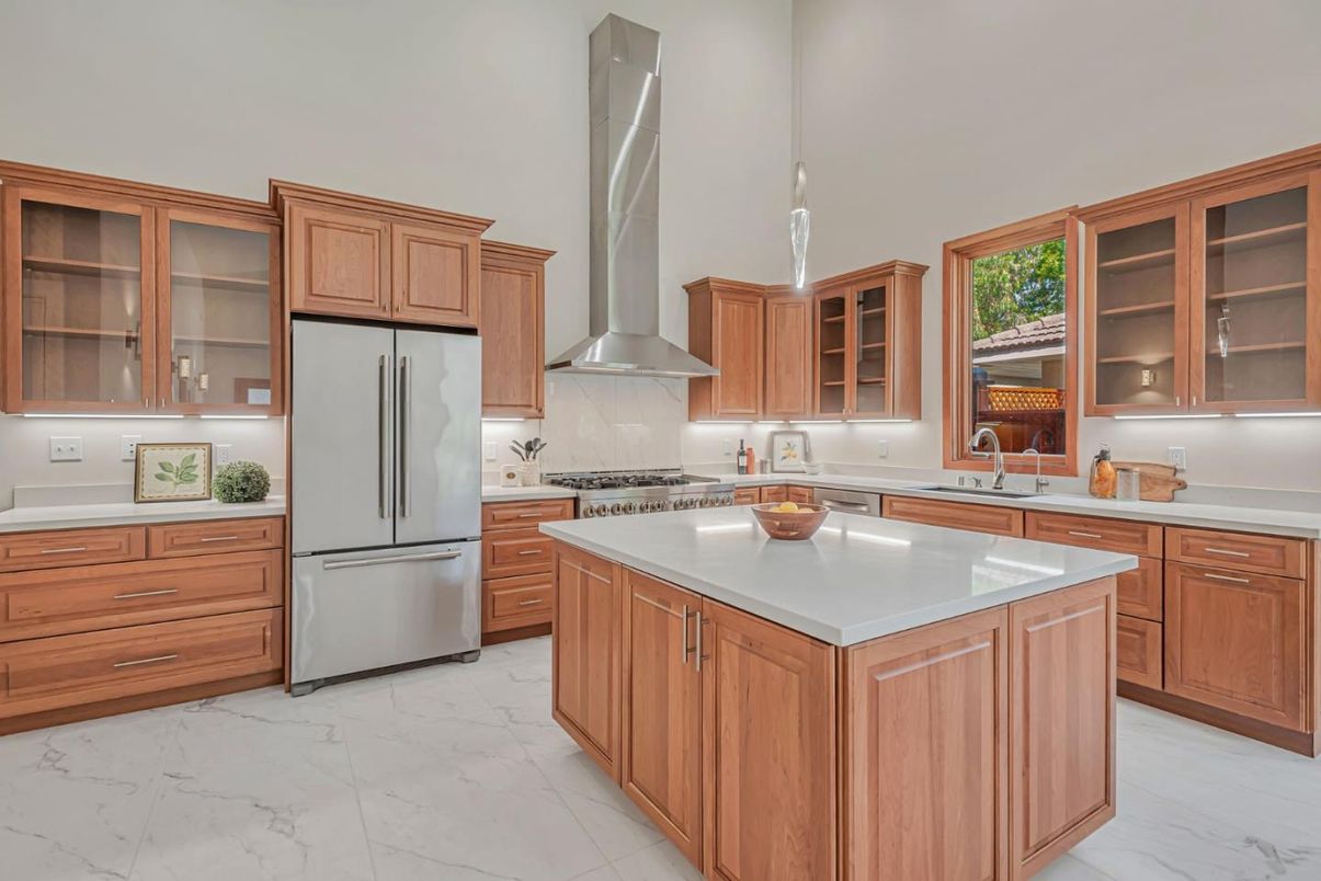 Interior, Kitchen, Marble, Pendant Lights
