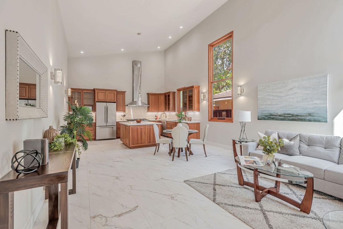 Dining room, Interior, Kitchen, Living room, Marble, Recessed Lighting