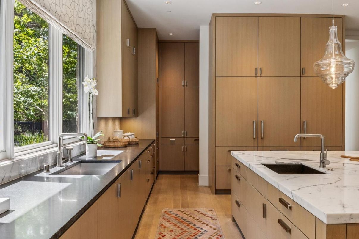 Interior, Kitchen, Recessed Lighting, Wood Texture Flooring