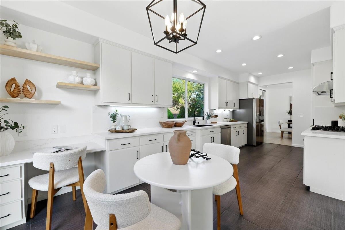 Interior, Kitchen, Pendant Lights, Recessed Lighting, Stainless Steel Appliances
