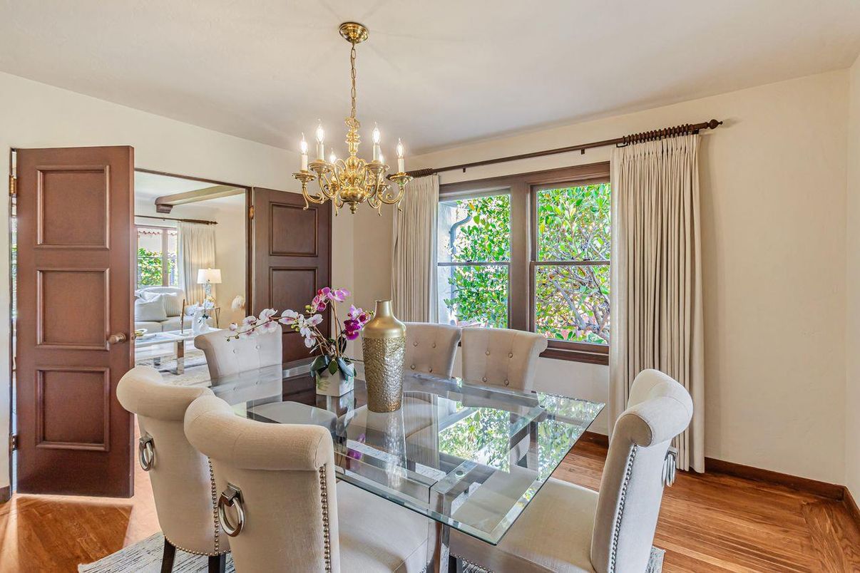 Chandelier, Dining room, Interior, Wood Texture Flooring