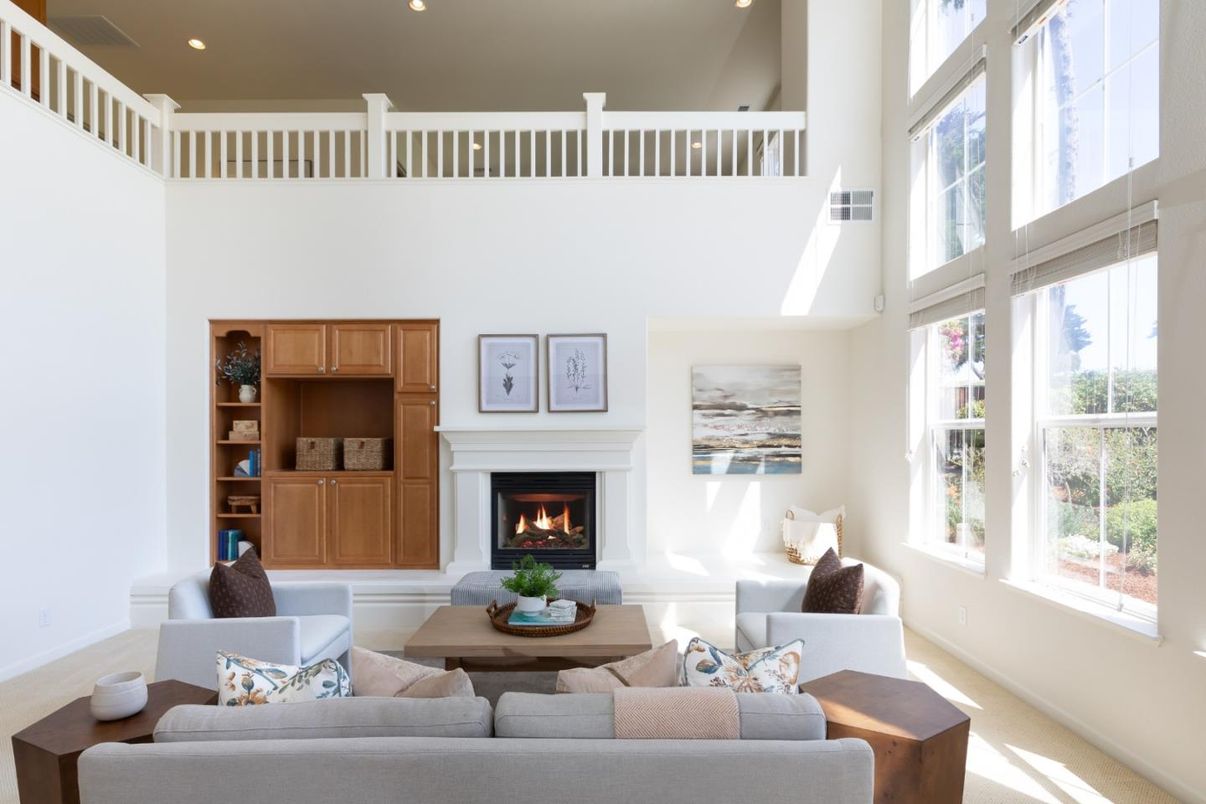 Fireplace, Interior, Living room, Recessed Lighting