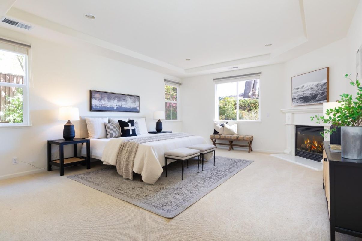 Bedroom, Fireplace, Interior, Recessed Lighting