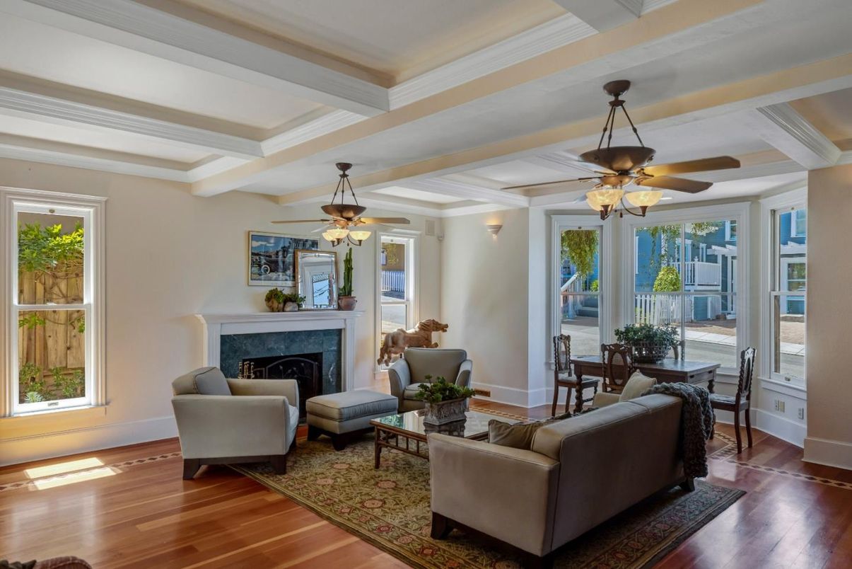 Dining room, Fireplace, Interior, Living room, Wood Texture Flooring