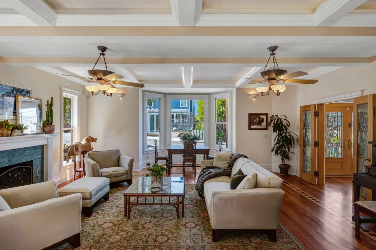Dining room, Fireplace, Interior, Living room, Wood Texture Flooring
