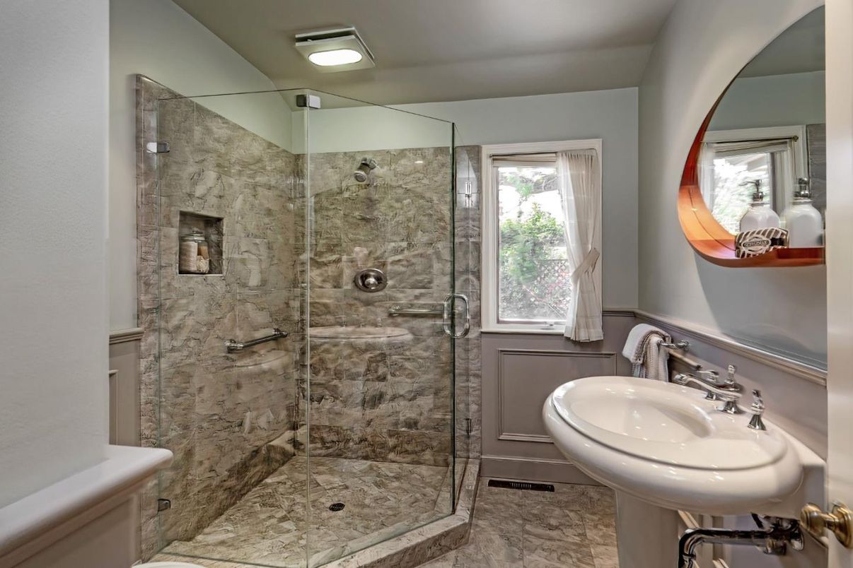 Bathroom, Glass Shower, Interior, Marble
