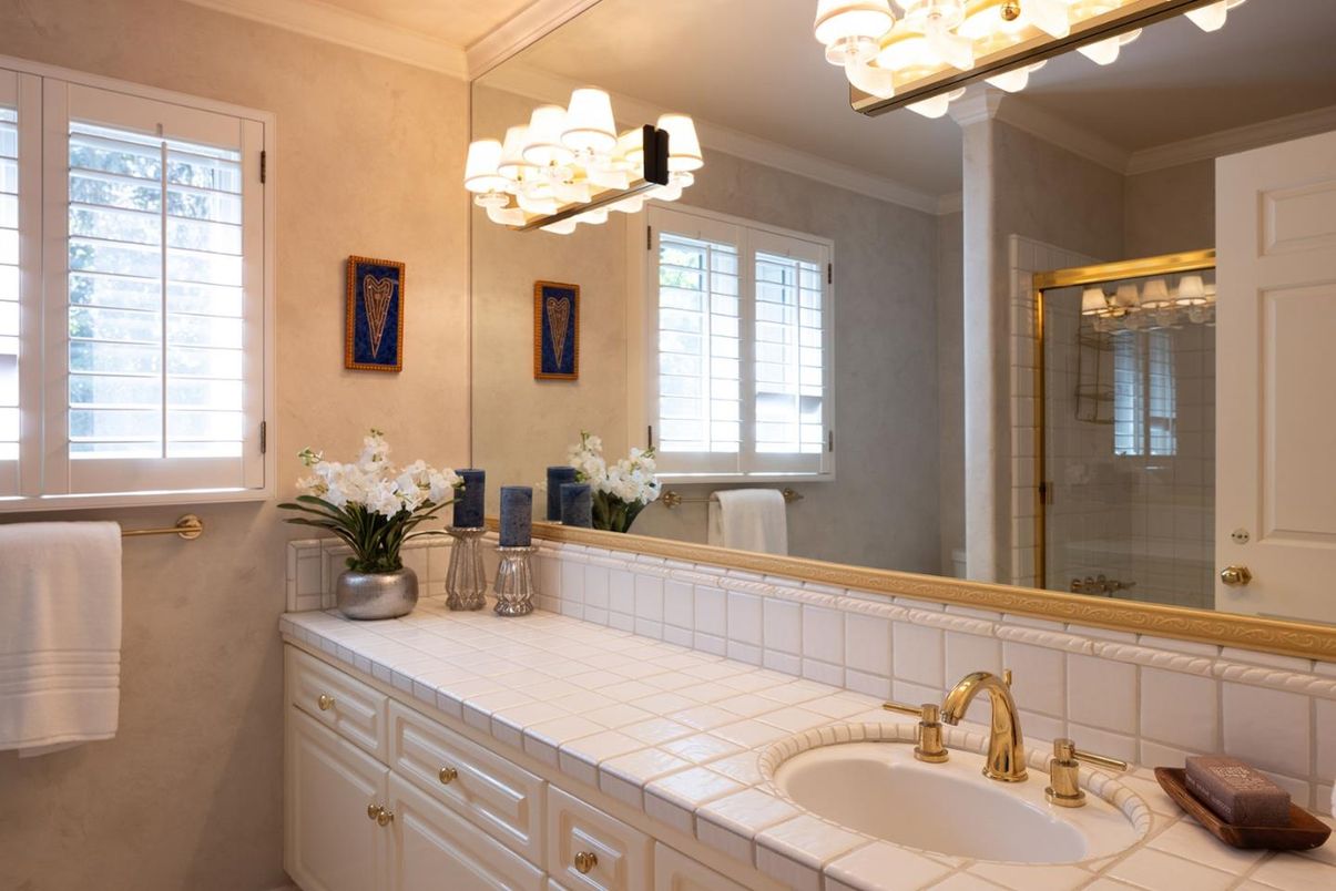 Bathroom, Glass Shower, Interior, Tile Countertops