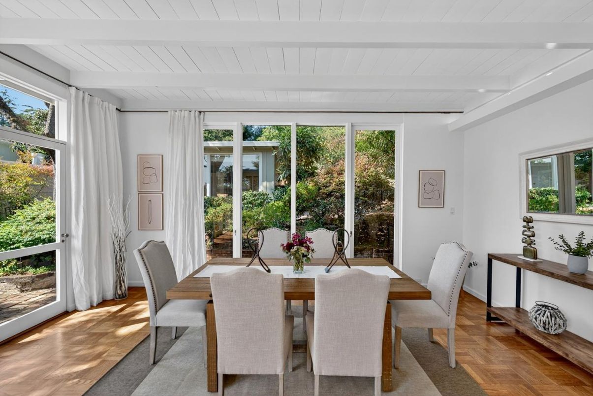 Dining room, Interior, Wood Texture Flooring